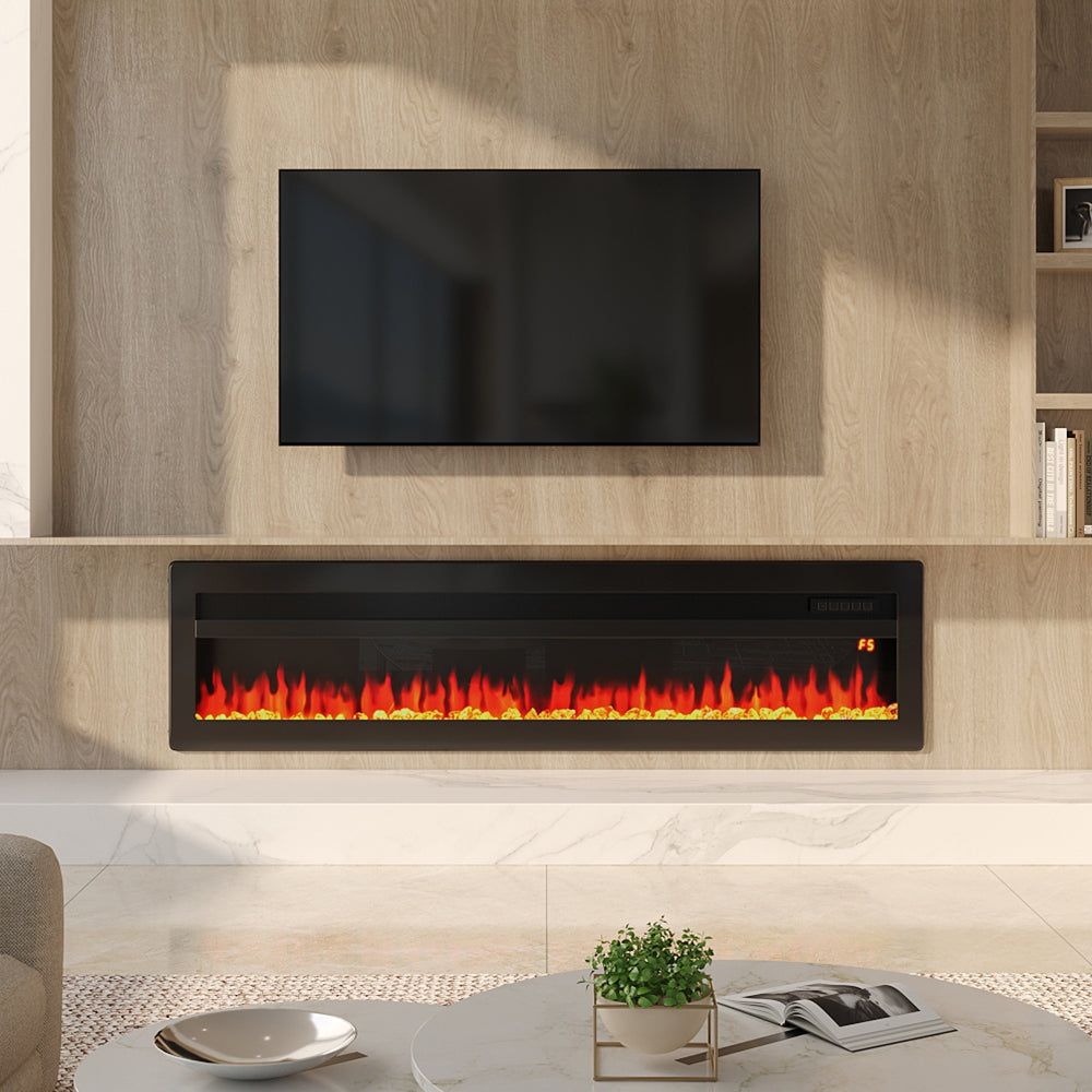 40/50/60/70 Inch Electric Fire with 12 Flame Colours & Remote Control