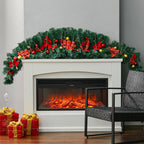 Artificial 180cm Classic Christmas swag with pine, berries, and ribbons for front door decor by Garden Sanctuary.