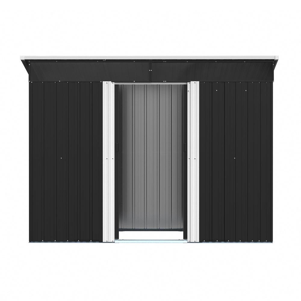 8 x 4 ft Metal Garden Storage Shed with Lockable Sliding Doors