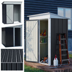 5 x 3 ft Metal Garden Storage Shed with Pent Roof & Shelves