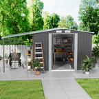 Metal Garden Storage Shed with Side Lean-to
