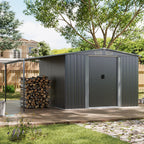 Metal Garden Storage Shed with Side Lean-to