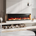 60 Inch 3-Sided Recessed or Freestanding Electric Fire