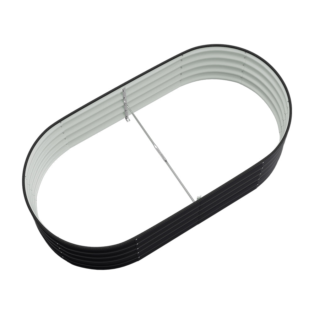 42CM Height Anthracite Galvanized Steel Oval  Raised Garden Bed