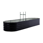 42CM Height Anthracite Galvanized Steel Oval  Raised Garden Bed