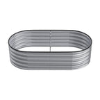 42CM Height Silver Galvanized Steel Oval Raised Garden Bed