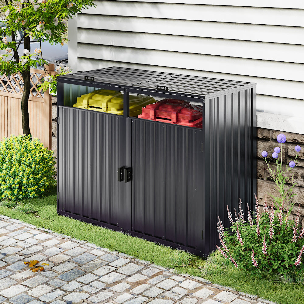 Outdoor Metal Garbage Can Garden Storage Shed
