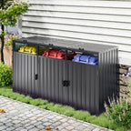 Outdoor Metal Garbage Can Garden Storage Shed