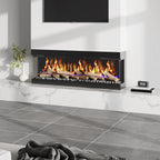 60/70 Inch 3-Sided Smart Electric Fireplace