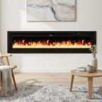 60 Inch Electrical Fireplace with 12 Vibrant Flame Colours, Adjustable Heating Mode