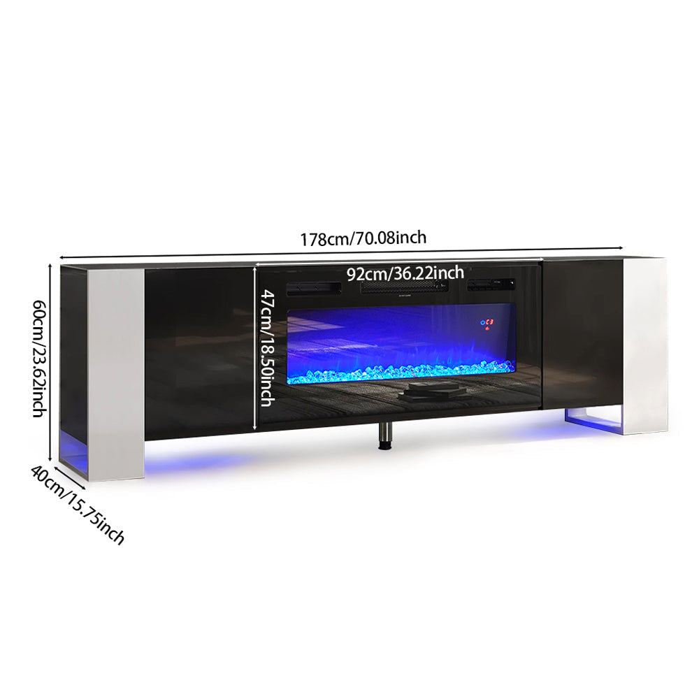 Recessed Electric Fireplace TV Stand with Remote Control