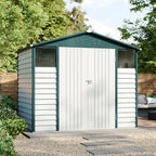 8 x 6 ft Metal Garden Storage Shed with Apex Roof & Double Doors