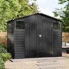 8 x 6 ft Metal Garden Storage Shed with Apex Roof & Double Doors