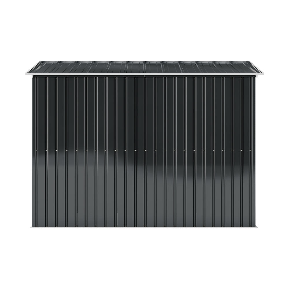 9 x 6 ft Metal Garden Storage Shed with Pent Roof & Double Doors
