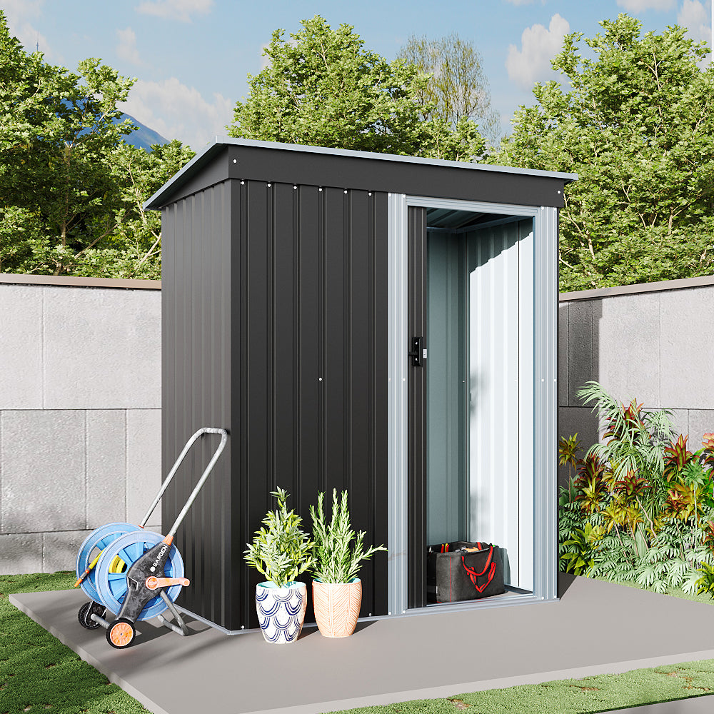 5 x 3 ft Metal Garden Storage Shed with Pent Roof