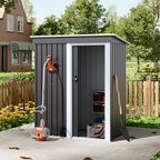 5 x 3 ft Metal Garden Storage Shed with Pent Roof