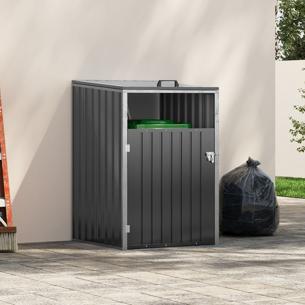 Metal Outdoor Garbage Bin Shed For 1 Trash Bin