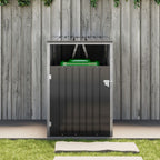 Metal Outdoor Garbage Bin Shed For 1 Trash Bin