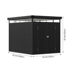 6.5 x 8.5 ft Metal Garden Storage Shed with Flat Roof & Double Doors