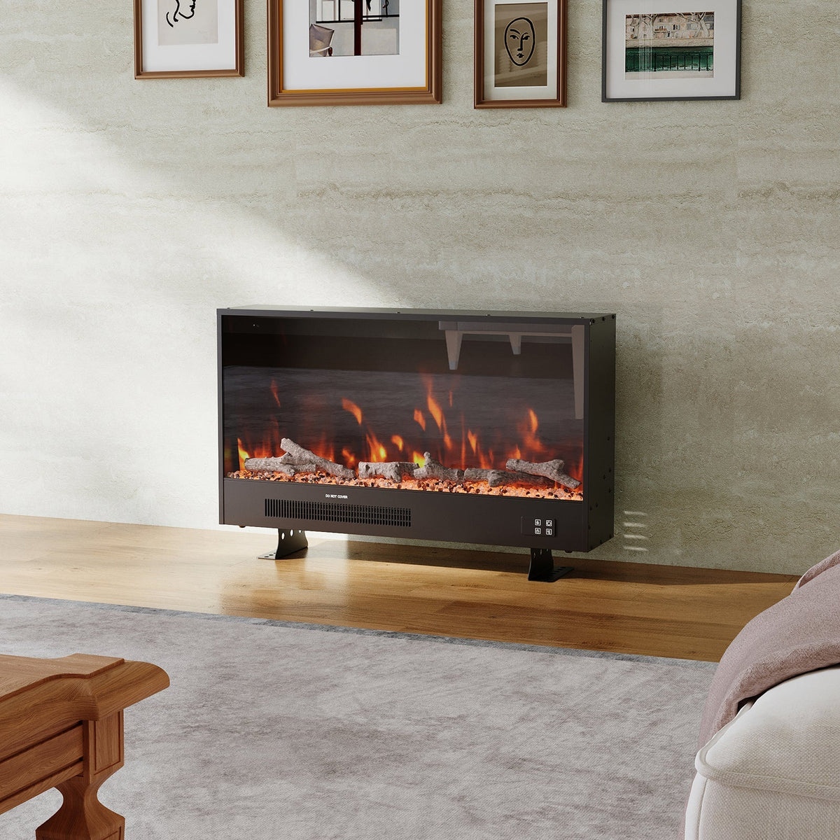 Recessed Electric Fireplace with Remote Control