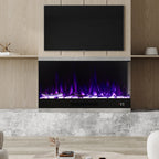 Modern L-Shape Recessed Electric Fireplace with Remote