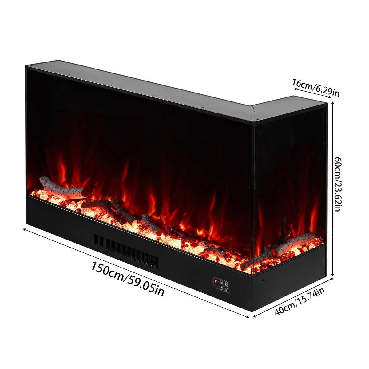 Modern Recessed Electric Fireplace with Remote