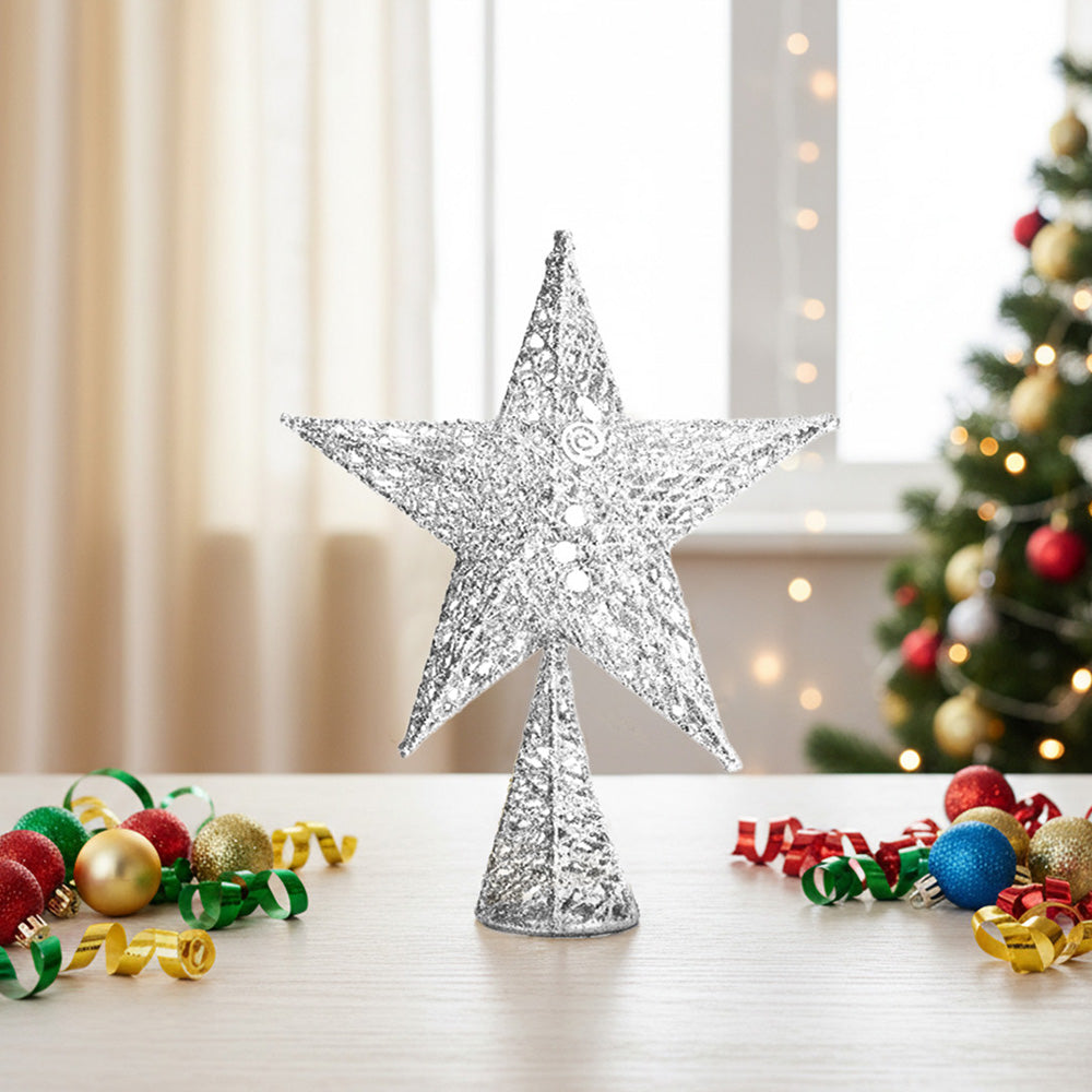 Wrought Iron Christmas Tree Topper Star Ornament Home Decor