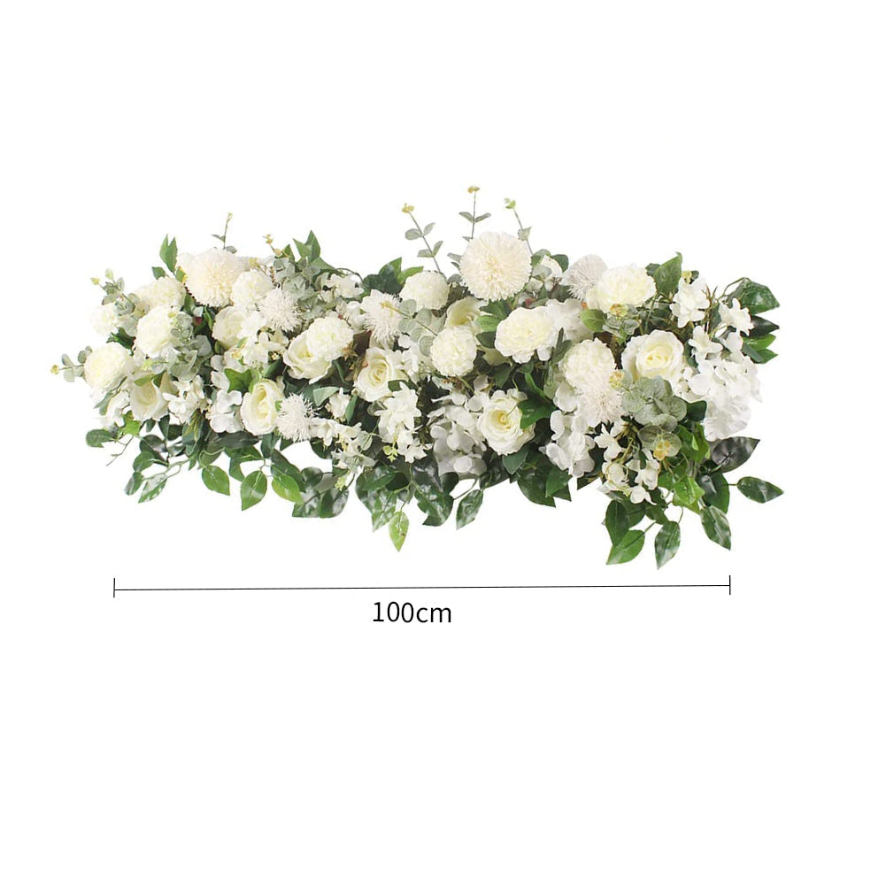 White Rose Floral Row for Wedding Aisle Decor