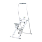White‑Grey Step Climber Machine with Curved Grey Handrails