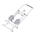 White‑Grey Step Climber Machine with Curved Grey Handrails