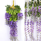 12pcs Artificial Purple Wisteria Hanging Vines