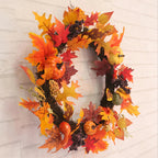 Fall Wreath for Front Door Halloween Thanksgiving Decoration