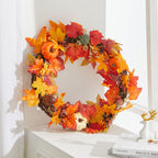 Fall Wreath for Front Door Halloween Thanksgiving Decoration