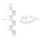 Wooden Zigzag Floating Corner Shelves 5-Tier White