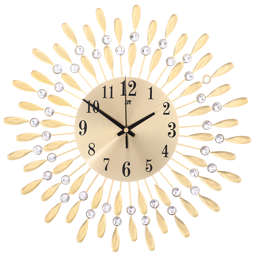 3D Silent Drop-Shape Metal Wall Clock with Crystal