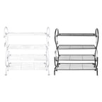 White Metal 4 Tier S-Shape Shoe Rack