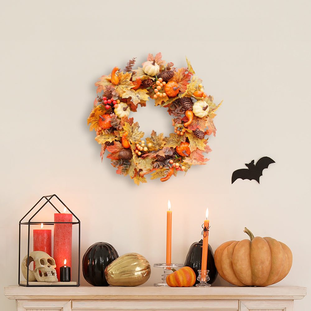 Artificial Wreath for Halloween Thanksgiving Decor