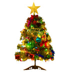 Artificial mini Christmas tabletop tree with LED lights from Garden Sanctuary, perfect for festive holiday decorations.