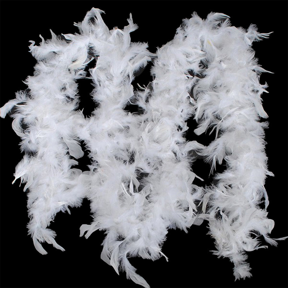 2M White Feather Boa for Party, Wedding, Christmas Tree Decoration