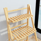 3-Tier Foldable Wooden Ladder Plant Stand