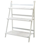 3-Tier Foldable Wooden Ladder Plant Stand