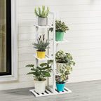 Rustic Wooden Multi-Tiered Potted Plant Stand