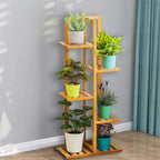 Rustic Wooden Multi-Tiered Potted Plant Stand