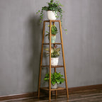Vintage Tiered Indoor Plant Stand Solid Wood Display Shelf