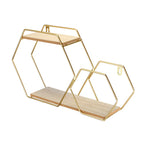 Honeycomb Modern Hexagonal 2 Tier Wall Floating Shelf