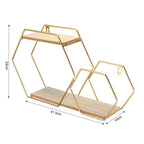 Honeycomb Modern Hexagonal 2 Tier Wall Floating Shelf