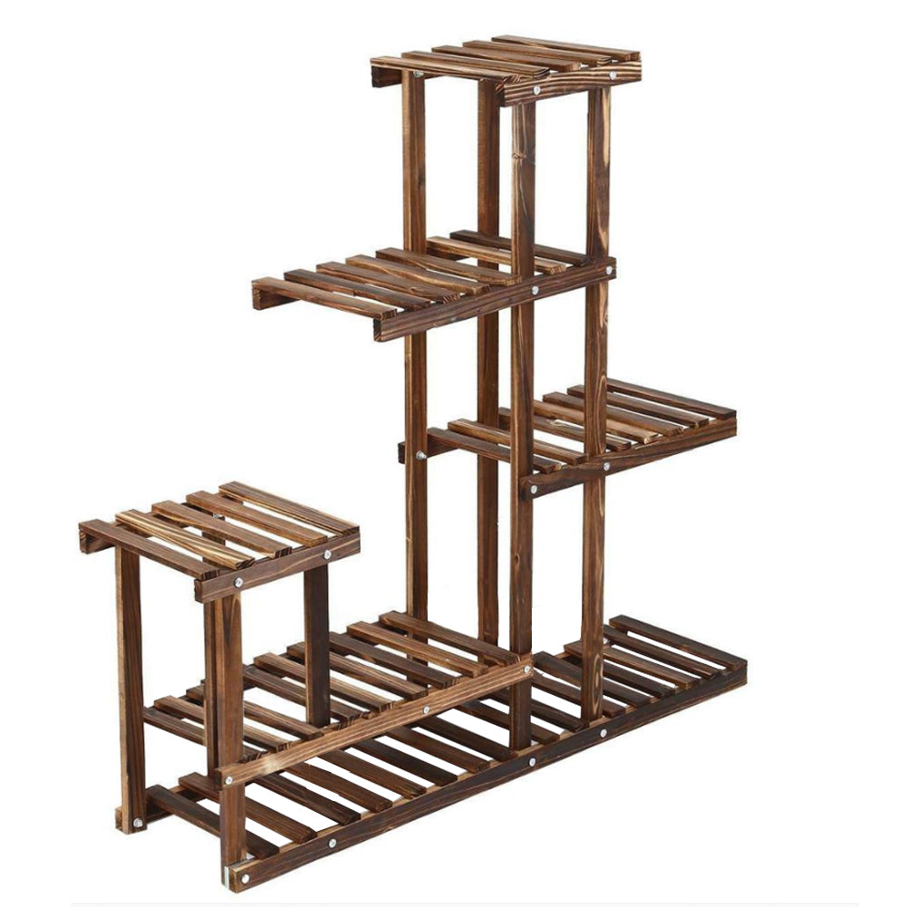 Rustic Large Multi-Tiered Wooden Plant Stand