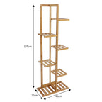 Rustic Wooden Multi-Tiered Potted Plant Stand