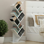 Rustic Standing Tree Bookshelf Wood Display Rack