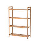 Tiered Bamboo Wood Book Storage Shelf